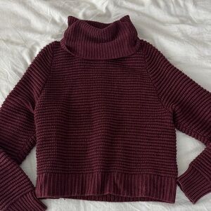 Women's Burgundy Turtleneck Sweater